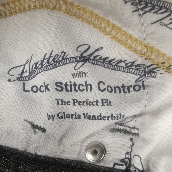 Mom Pants High Rise Gloria Vanderbilt Women's 12 Vtg Black Five Pocket D… - Picture 10 of 11